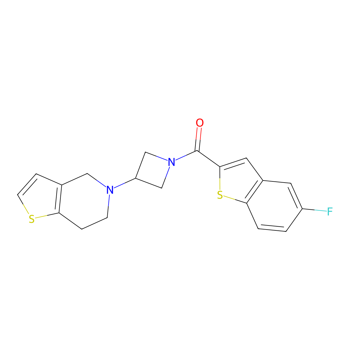 (3-(6,7-dihydrothieno[3,2-c]pyridin-5(4H)-yl)azetidin-1-yl)(5-fluorobenzo[b]thiophen-2-yl)methanone molecular structure, CAS 2034521-54-3