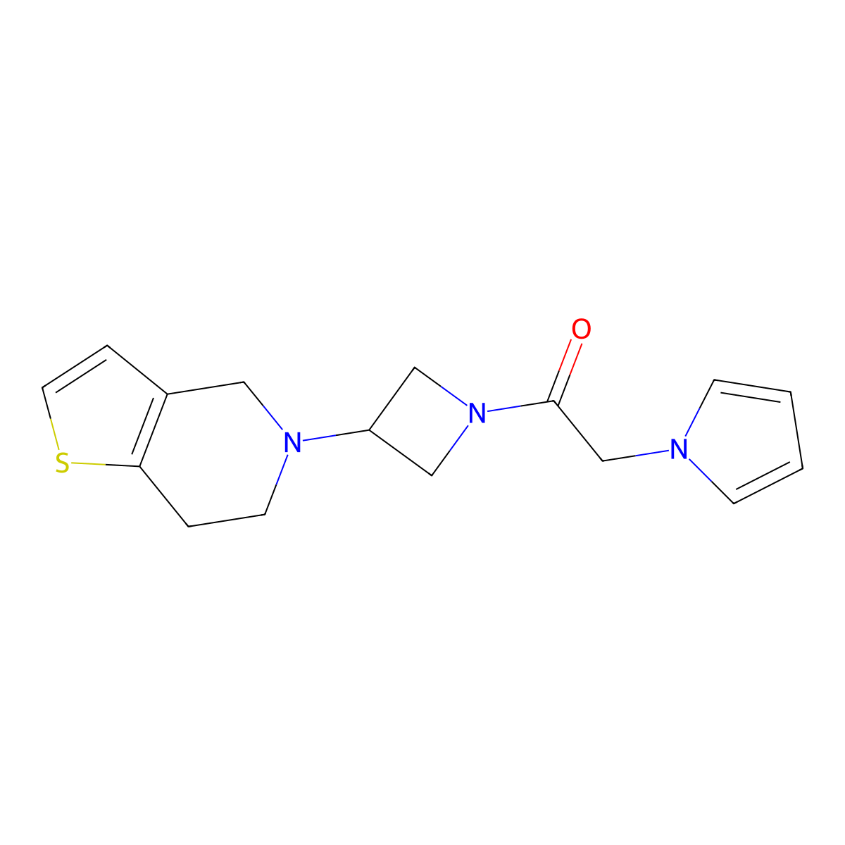 1-(3-(6,7-dihydrothieno[3,2-c]pyridin-5(4H)-yl)azetidin-1-yl)-2-(1H-pyrrol-1-yl)ethanone molecular structure, CAS 2034521-66-7