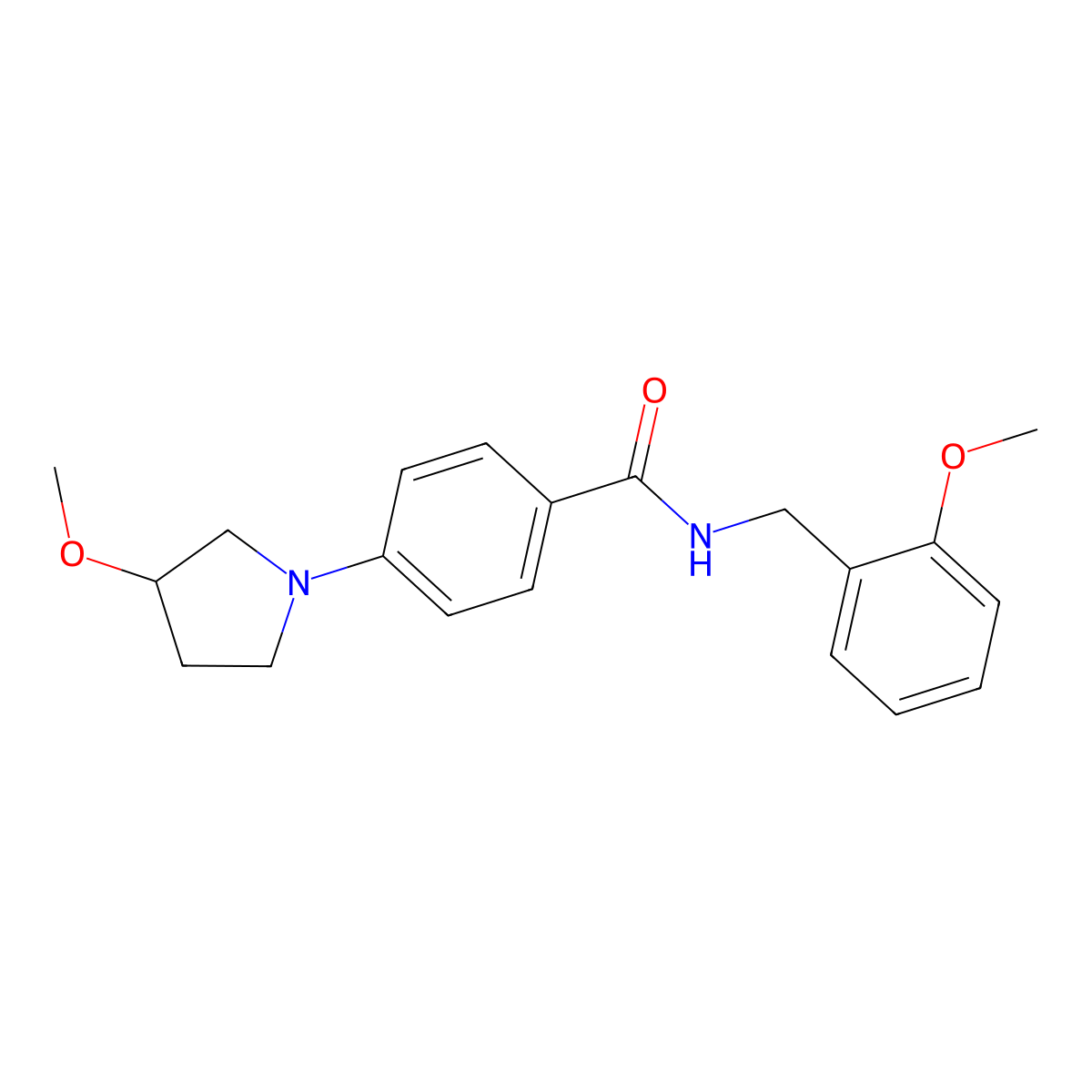 N-(2-methoxybenzyl)-4-(3-methoxypyrrolidin-1-yl)benzamide molecular structure, CAS 2034521-67-8