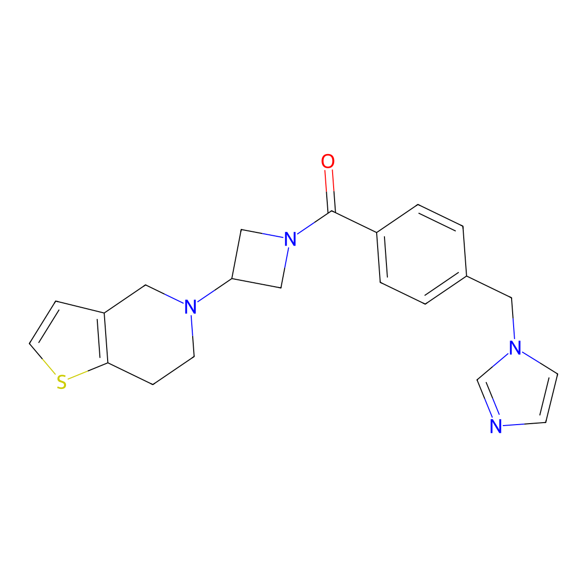(4-((1H-imidazol-1-yl)methyl)phenyl)(3-(6,7-dihydrothieno[3,2-c]pyridin-5(4H)-yl)azetidin-1-yl)methanone molecular structure, CAS 2034521-84-9