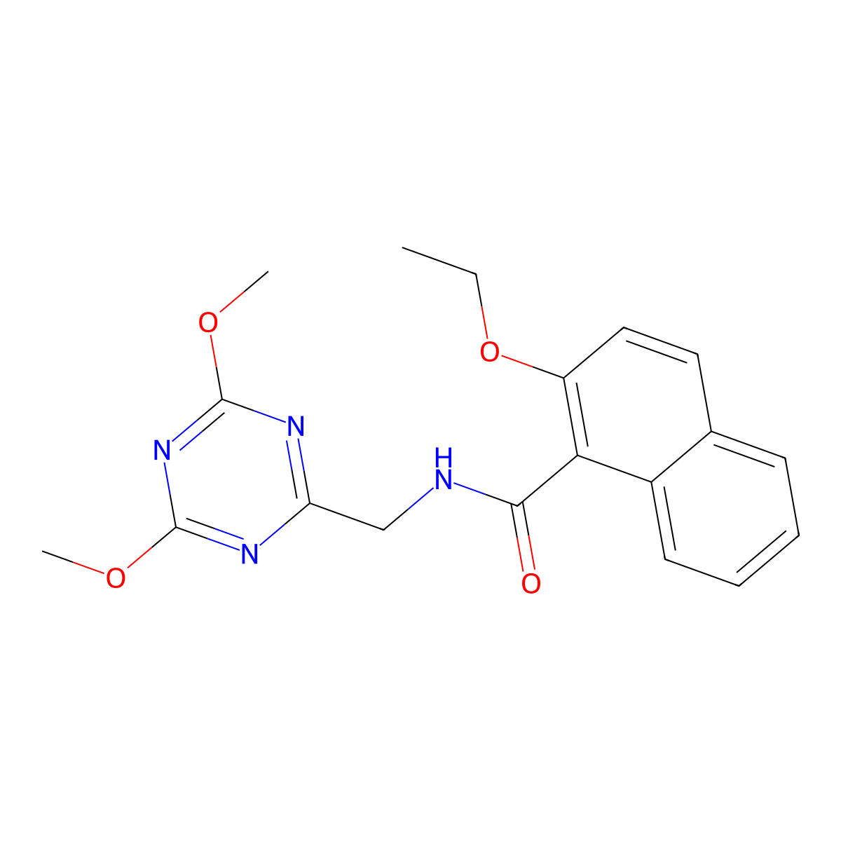 N-((4,6-dimethoxy-1,3,5-triazin-2-yl)methyl)-2-ethoxy-1-naphthamide molecular structure, CAS 2034521-85-0
