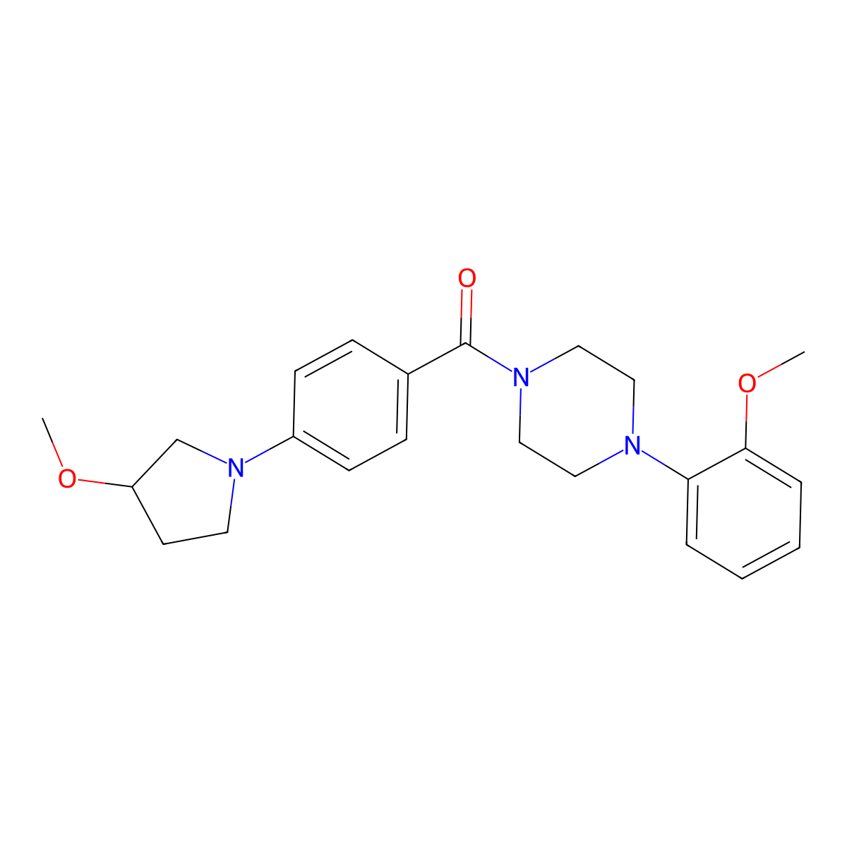 (4-(2-Methoxyphenyl)piperazin-1-yl)(4-(3-methoxypyrrolidin-1-yl)phenyl)methanone molecular structure, CAS 2034521-94-1