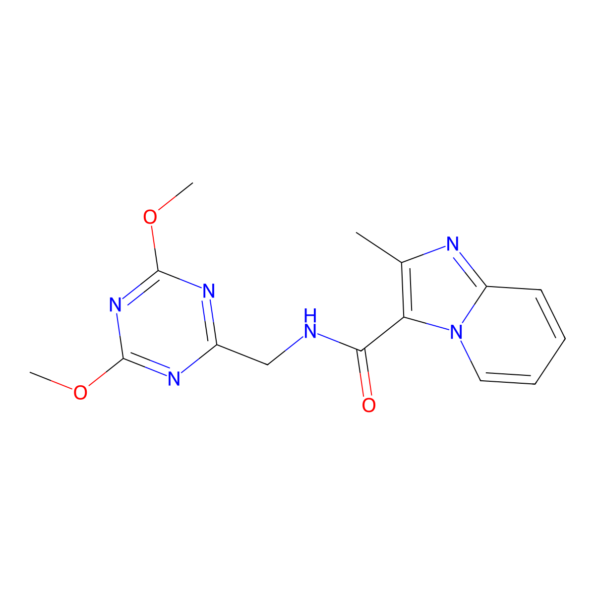 N-[(4,6-dimethoxy-1,3,5-triazin-2-yl)methyl]-2-methylimidazo[1,2-a]pyridine-3-carboxamide molecular structure, CAS 2034521-96-3