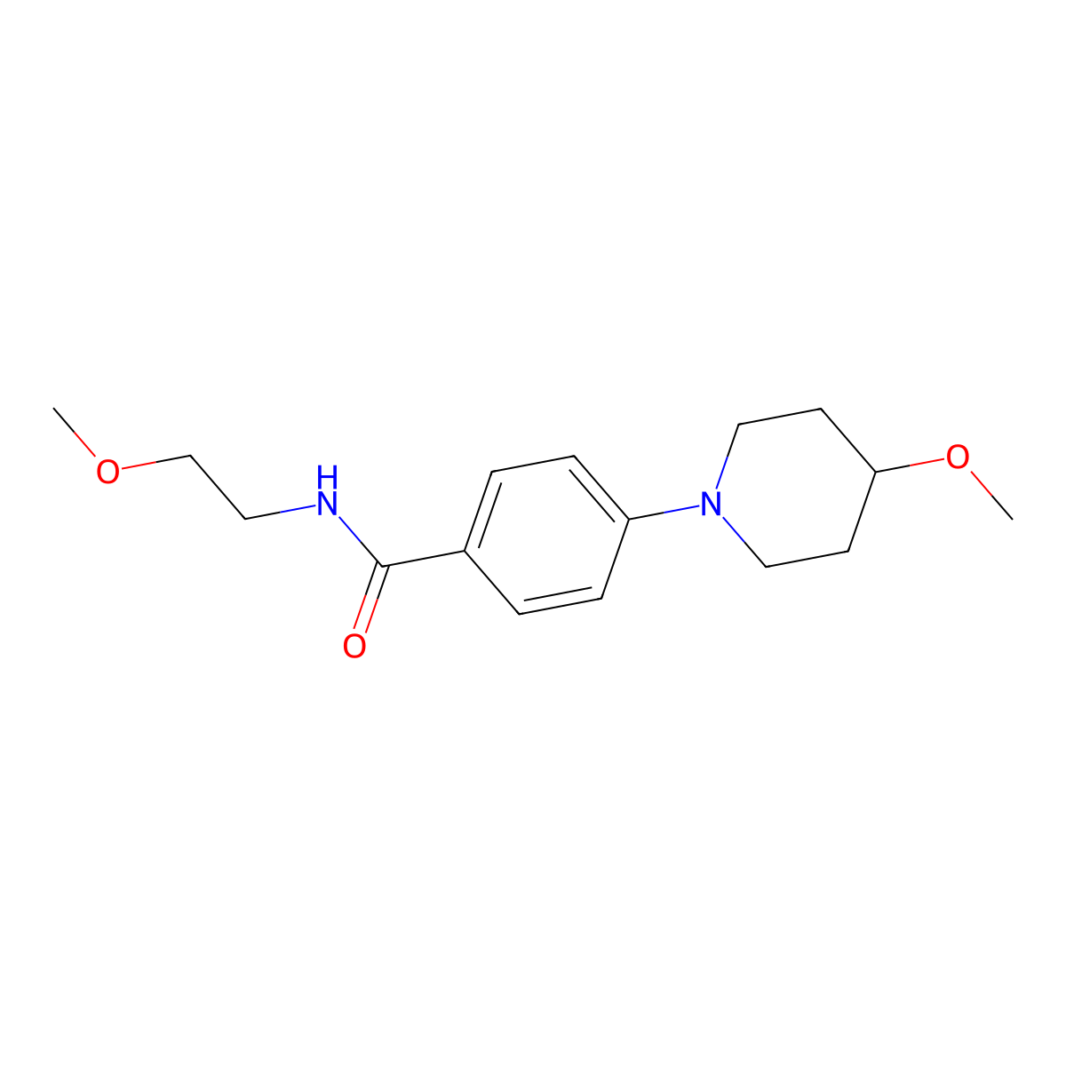 N-(2-methoxyethyl)-4-(4-methoxypiperidin-1-yl)benzamide molecular structure, CAS 2034522-04-6