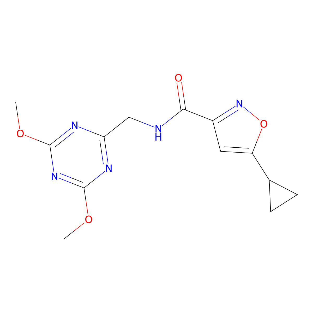 5-cyclopropyl-N-((4,6-dimethoxy-1,3,5-triazin-2-yl)methyl)isoxazole-3-carboxamide molecular structure, CAS 2034522-05-7