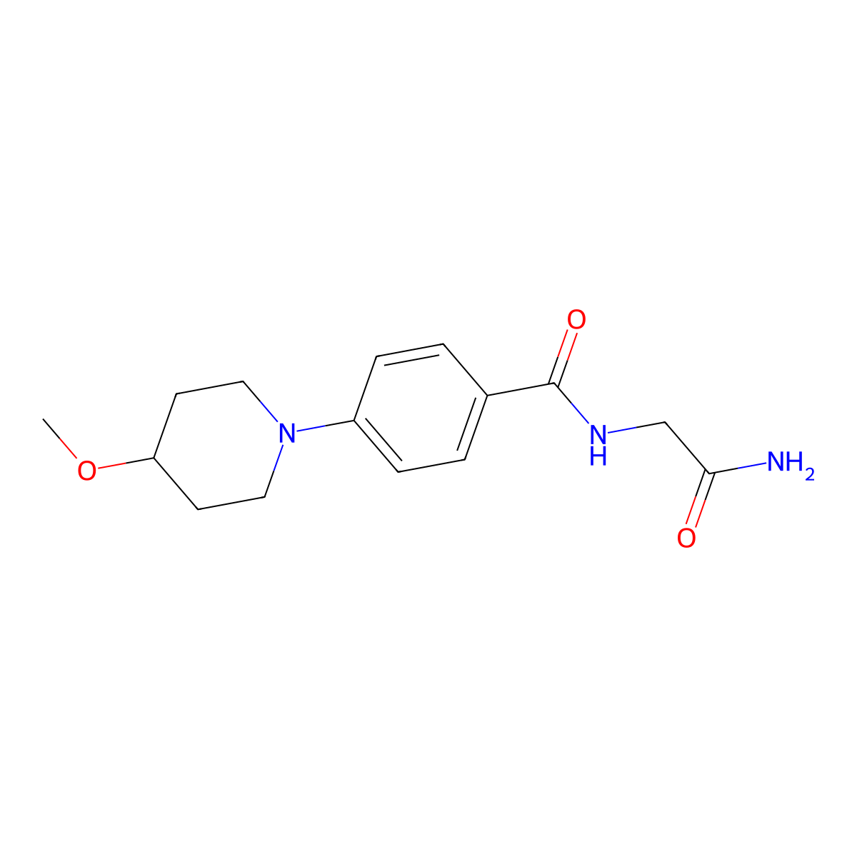 N-(2-amino-2-oxoethyl)-4-(4-methoxypiperidin-1-yl)benzamide molecular structure, CAS 2034522-08-0