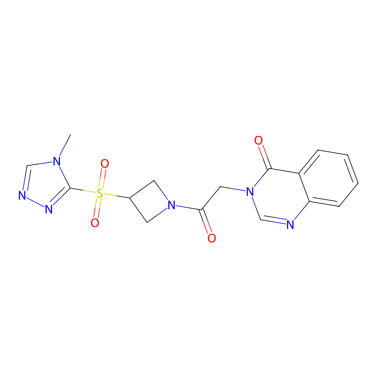 3-(2-(3-((4-methyl-4H-1,2,4-triazol-3-yl)sulfonyl)azetidin-1-yl)-2-oxoethyl)quinazolin-4(3H)-one molecular structure, CAS 2034522-10-4