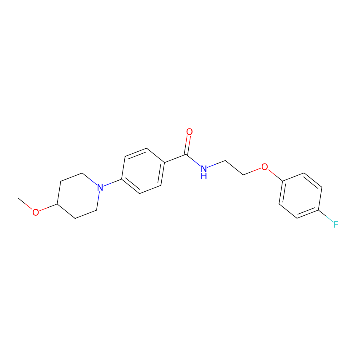 N-[2-(4-fluorophenoxy)ethyl]-4-(4-methoxypiperidin-1-yl)benzamide molecular structure, CAS 2034522-18-2