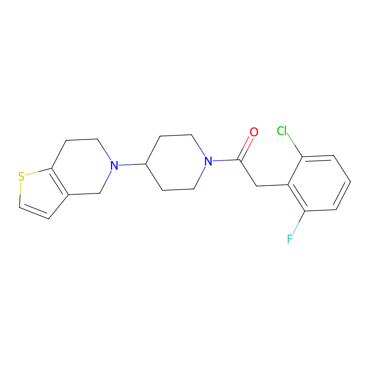 2-(2-chloro-6-fluorophenyl)-1-(4-(6,7-dihydrothieno[3,2-c]pyridin-5(4H)-yl)piperidin-1-yl)ethanone molecular structure, CAS 2034522-20-6