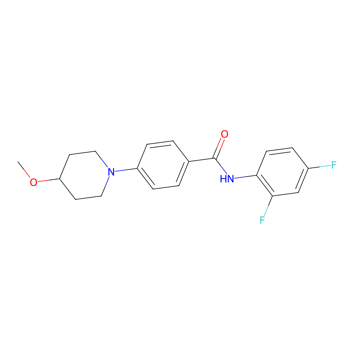 N-(2,4-difluorophenyl)-4-(4-methoxypiperidin-1-yl)benzamide molecular structure, CAS 2034522-21-7