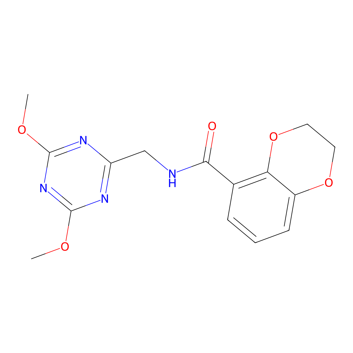 N-((4,6-dimethoxy-1,3,5-triazin-2-yl)methyl)-2,3-dihydrobenzo[b][1,4]dioxine-5-carboxamide molecular structure, CAS 2034522-26-2