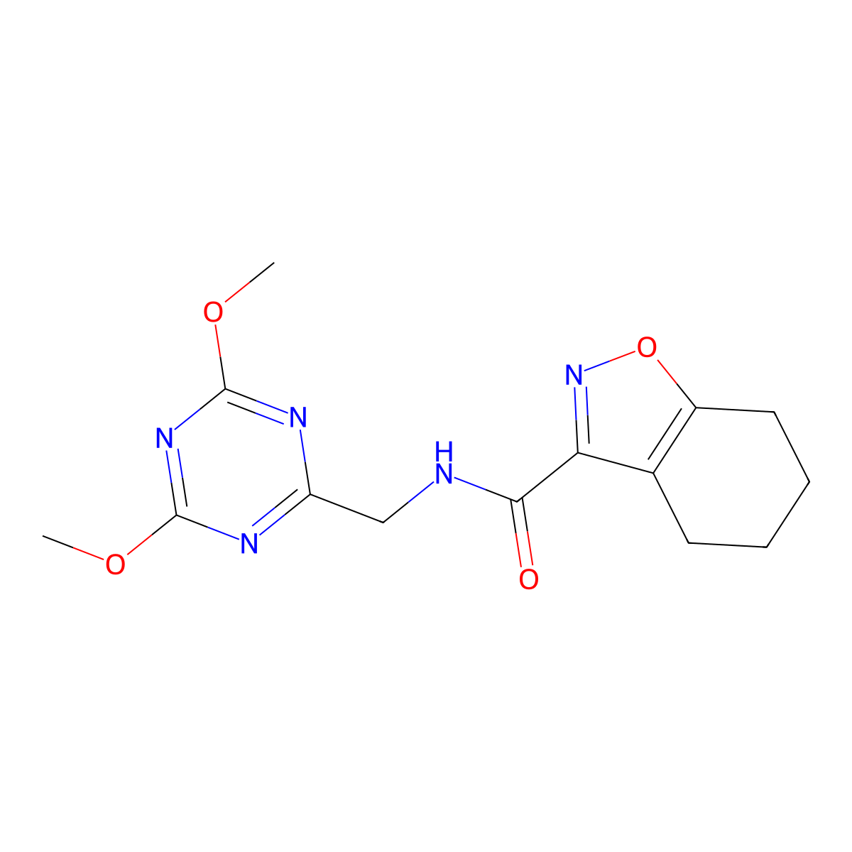 N-((4,6-dimethoxy-1,3,5-triazin-2-yl)methyl)-4,5,6,7-tetrahydrobenzo[d]isoxazole-3-carboxamide molecular structure, CAS 2034522-33-1