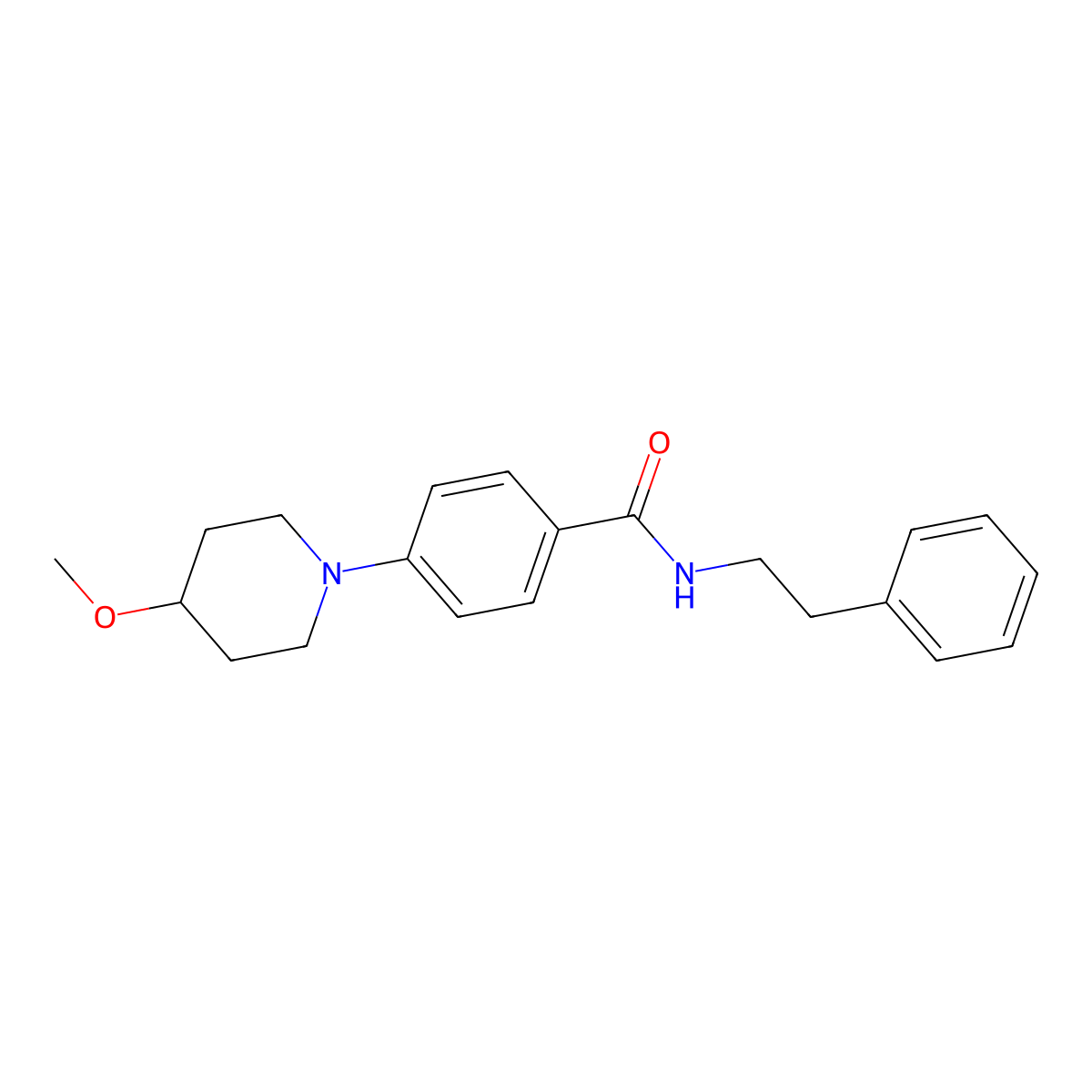 4-(4-methoxypiperidin-1-yl)-N-phenethylbenzamide molecular structure, CAS 2034522-34-2