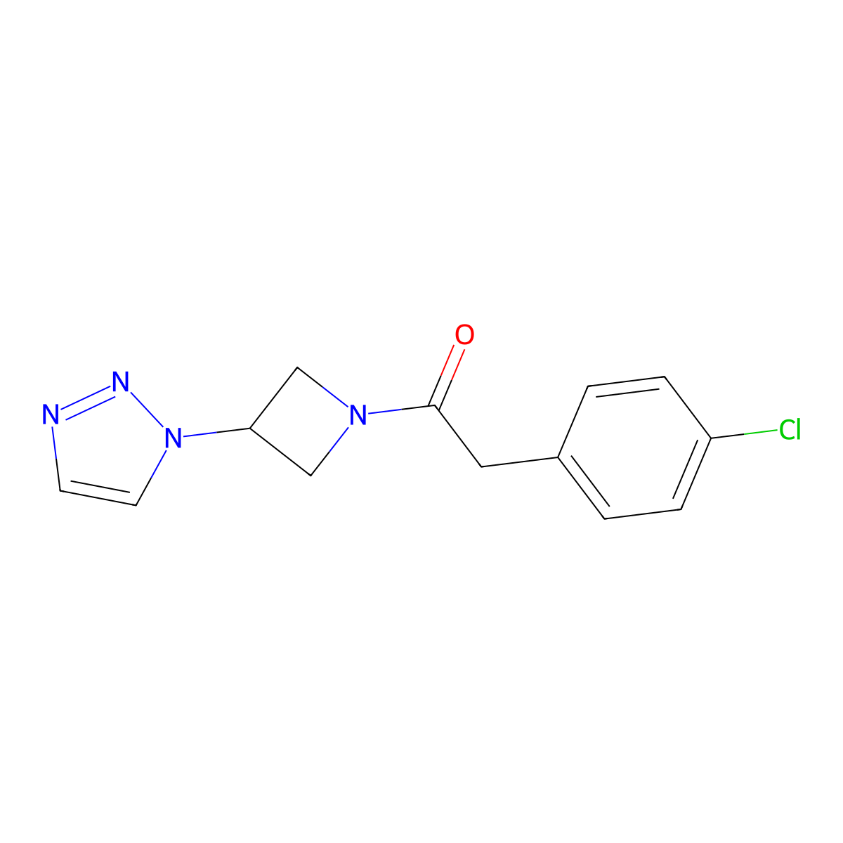 1-(3-(1H-1,2,3-triazol-1-yl)azetidin-1-yl)-2-(4-chlorophenyl)ethanone molecular structure, CAS 2034522-46-6