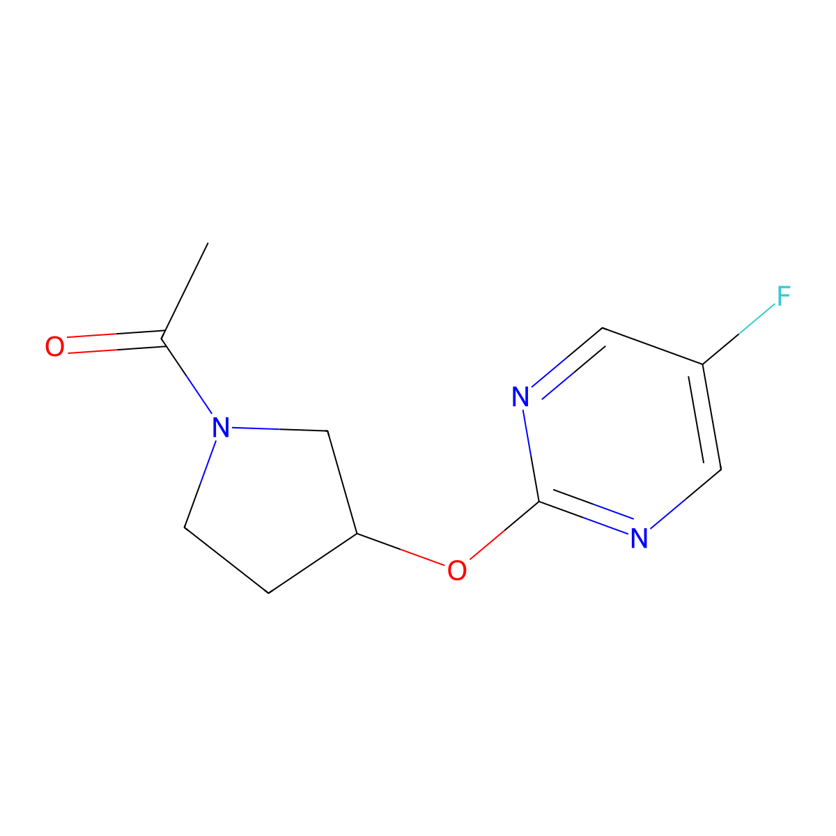 1-(3-((5-Fluoropyrimidin-2-yl)oxy)pyrrolidin-1-yl)ethanone molecular structure, CAS 2034522-49-9