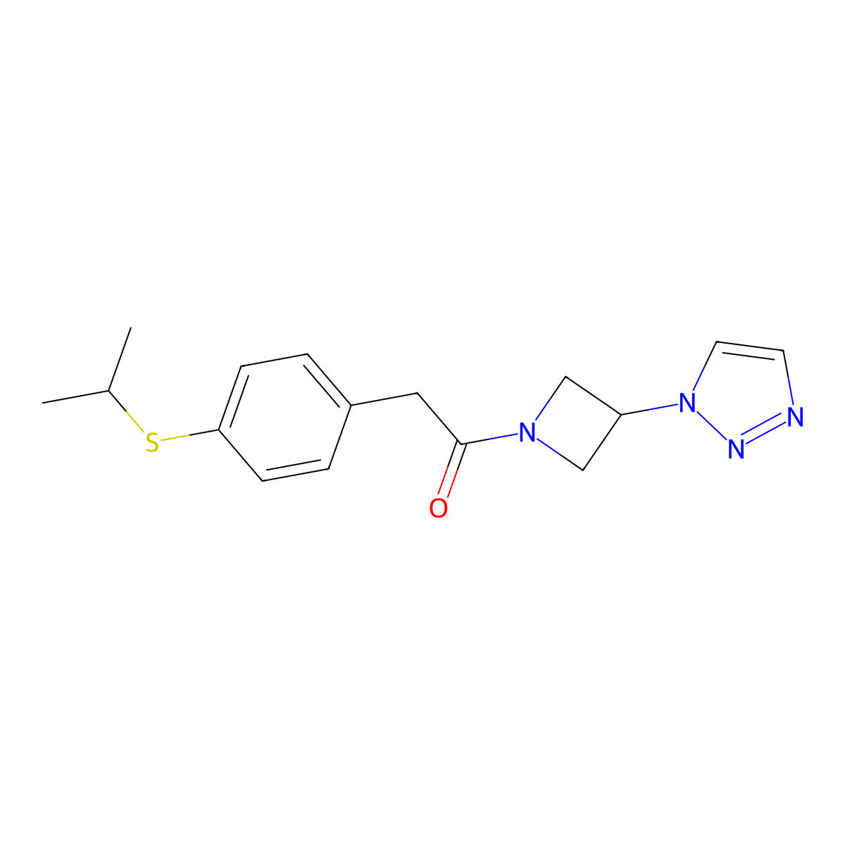 1-(3-(1H-1,2,3-triazol-1-yl)azetidin-1-yl)-2-(4-(isopropylthio)phenyl)ethanone molecular structure, CAS 2034522-51-3