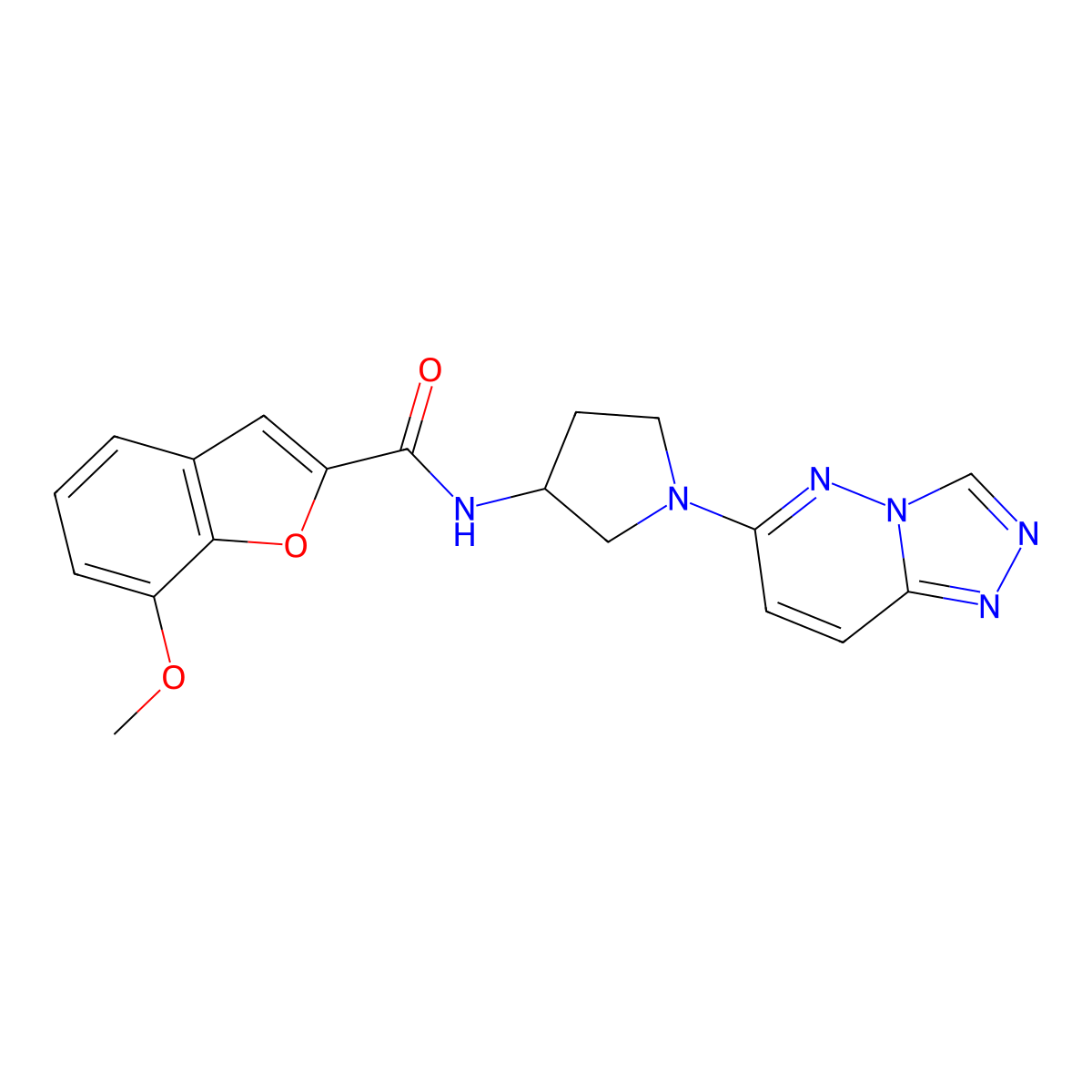 N-(1-([1,2,4]triazolo[4,3-b]pyridazin-6-yl)pyrrolidin-3-yl)-7-methoxybenzofuran-2-carboxamide molecular structure, CAS 2034522-53-5