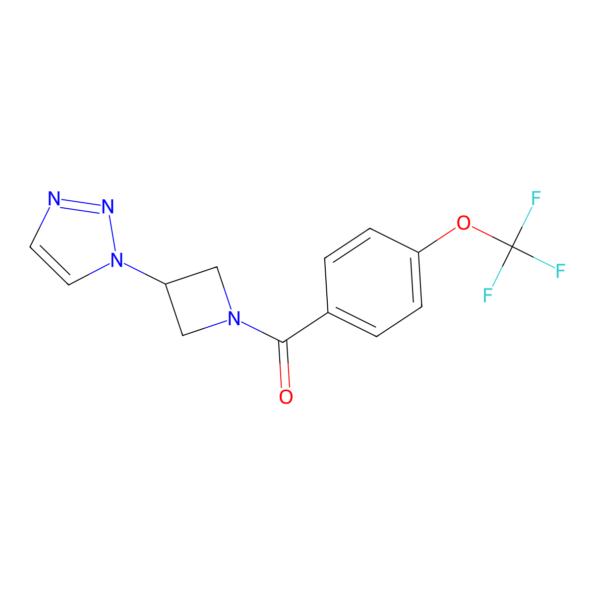 (3-(1H-1,2,3-triazol-1-yl)azetidin-1-yl)(4-(trifluoromethoxy)phenyl)methanone molecular structure, CAS 2034522-54-6