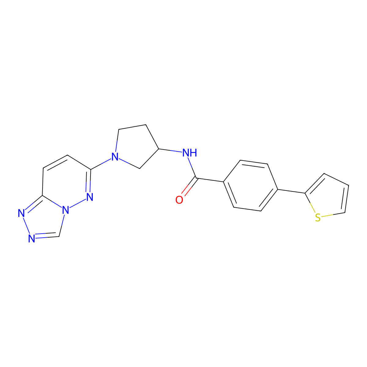 N-(1-([1,2,4]triazolo[4,3-b]pyridazin-6-yl)pyrrolidin-3-yl)-4-(thiophen-2-yl)benzamide molecular structure, CAS 2034522-57-9