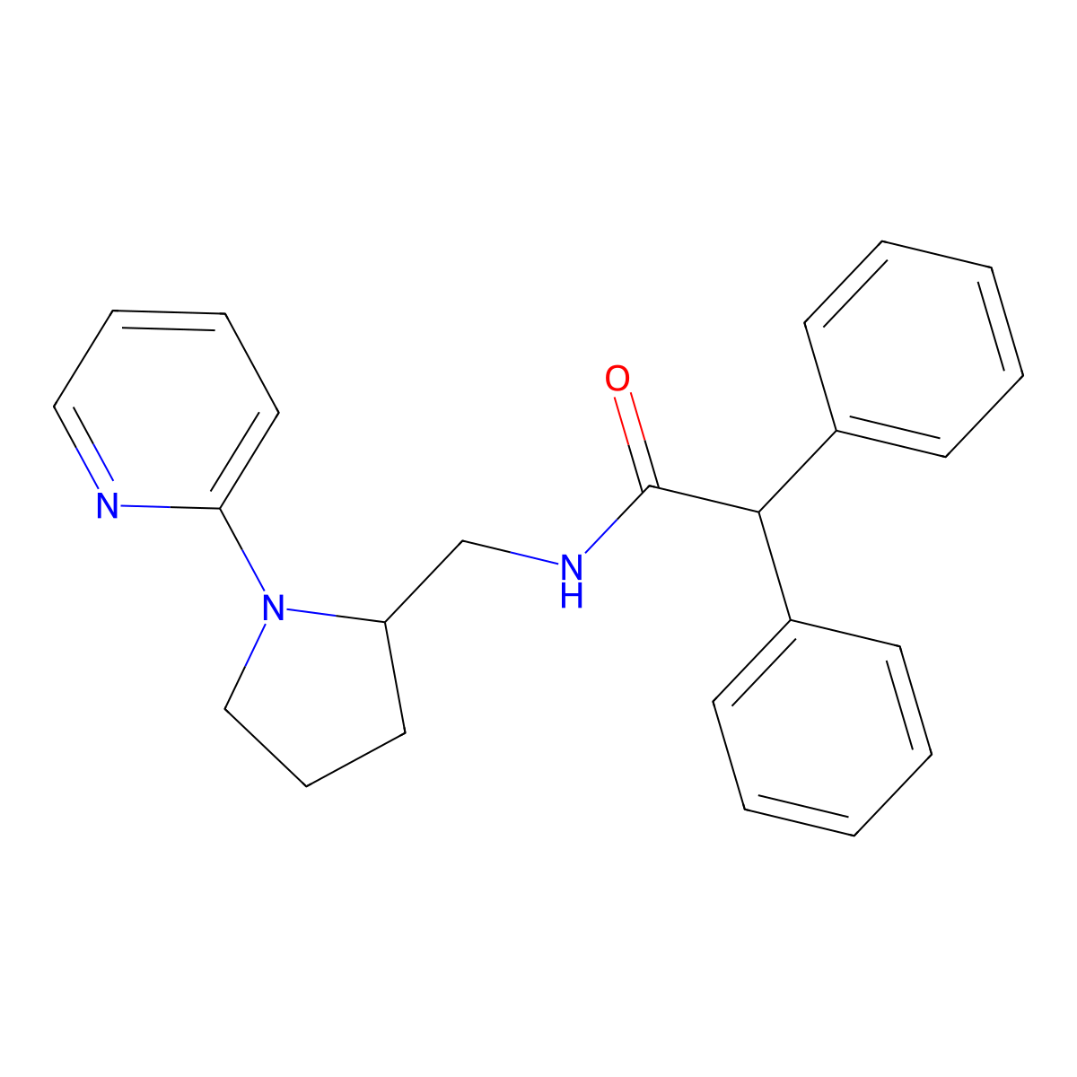 2,2-diphenyl-N-((1-(pyridin-2-yl)pyrrolidin-2-yl)methyl)acetamide molecular structure, CAS 2034522-59-1