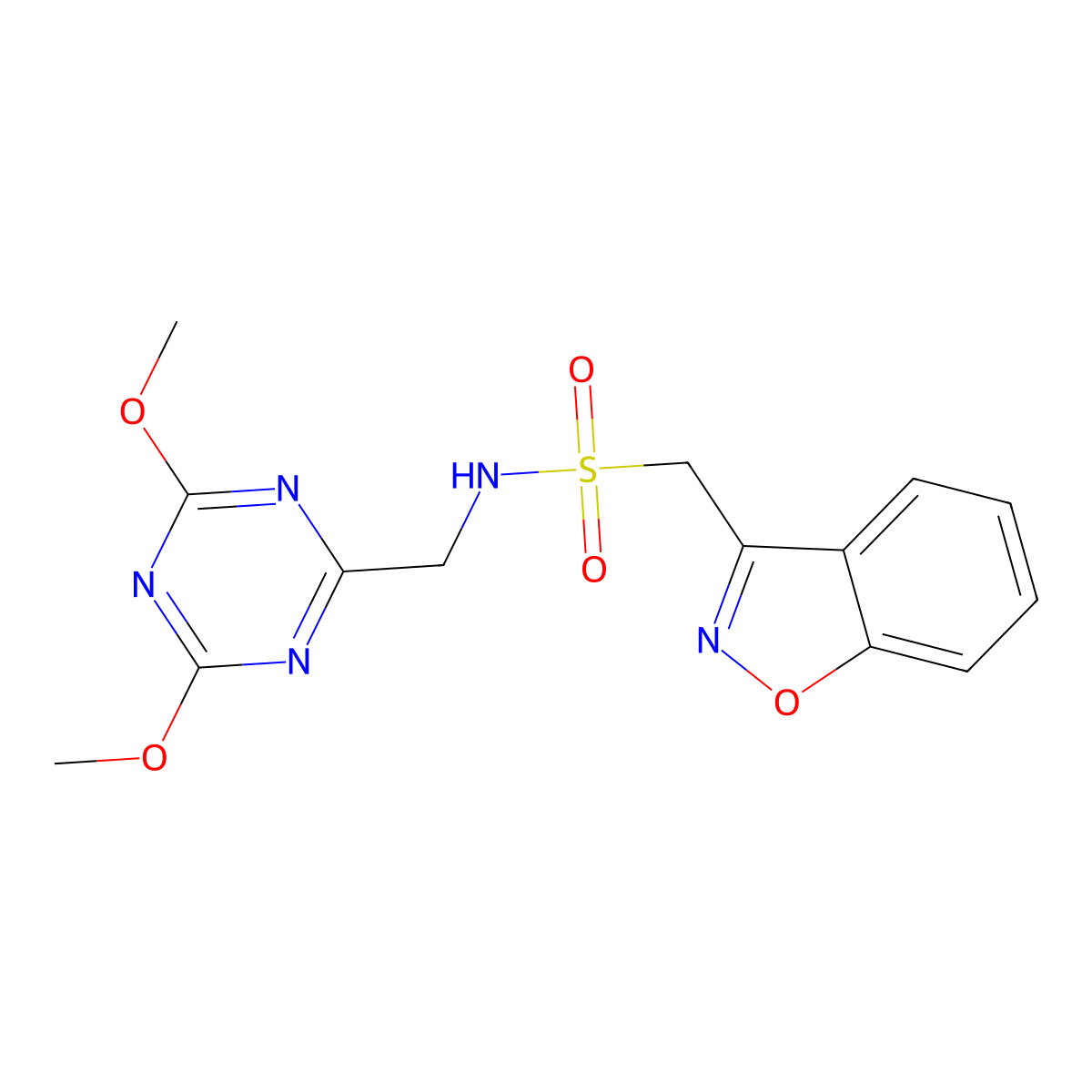 1-(benzo[d]isoxazol-3-yl)-N-((4,6-dimethoxy-1,3,5-triazin-2-yl)methyl)methanesulfonamide molecular structure, CAS 2034522-61-5