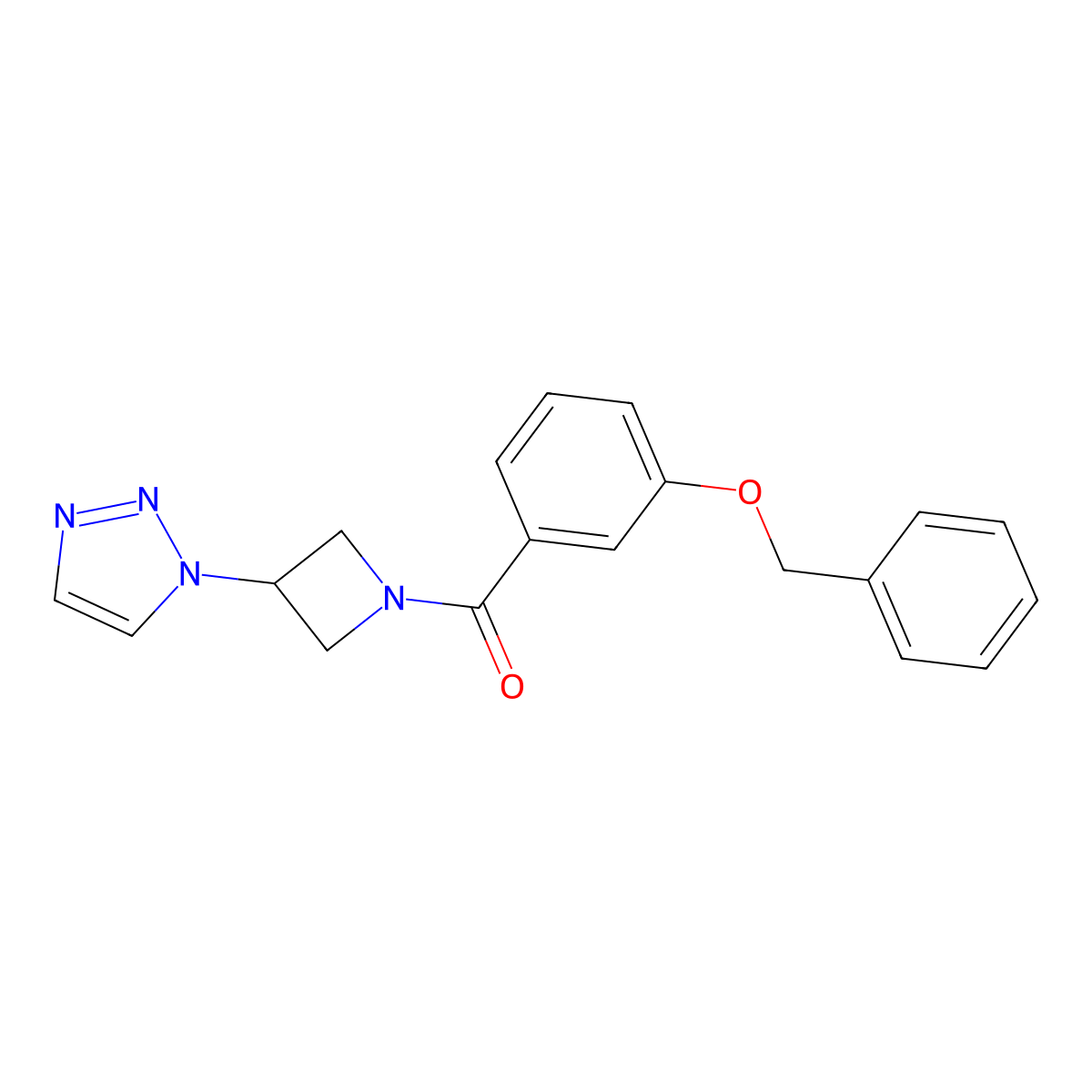 (3-(1H-1,2,3-triazol-1-yl)azetidin-1-yl)(3-(benzyloxy)phenyl)methanone molecular structure, CAS 2034522-72-8