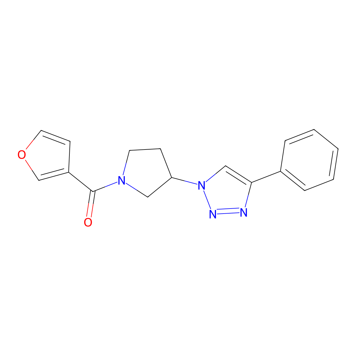 furan-3-yl(3-(4-phenyl-1H-1,2,3-triazol-1-yl)pyrrolidin-1-yl)methanone molecular structure, CAS 2034522-78-4