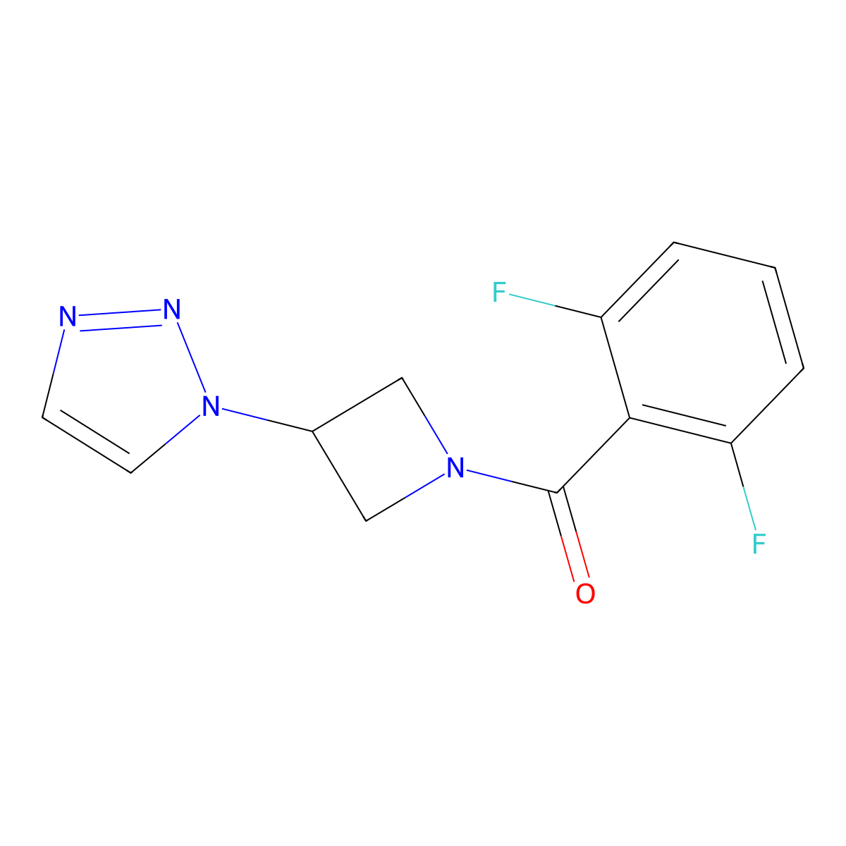 (3-(1H-1,2,3-triazol-1-yl)azetidin-1-yl)(2,6-difluorophenyl)methanone molecular structure, CAS 2034522-83-1