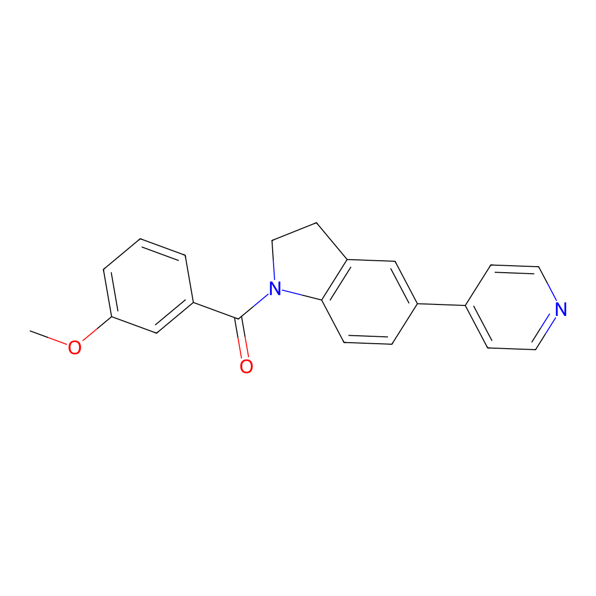(3-Methoxyphenyl)(5-(pyridin-4-yl)indolin-1-yl)methanone molecular structure, CAS 2034522-93-3