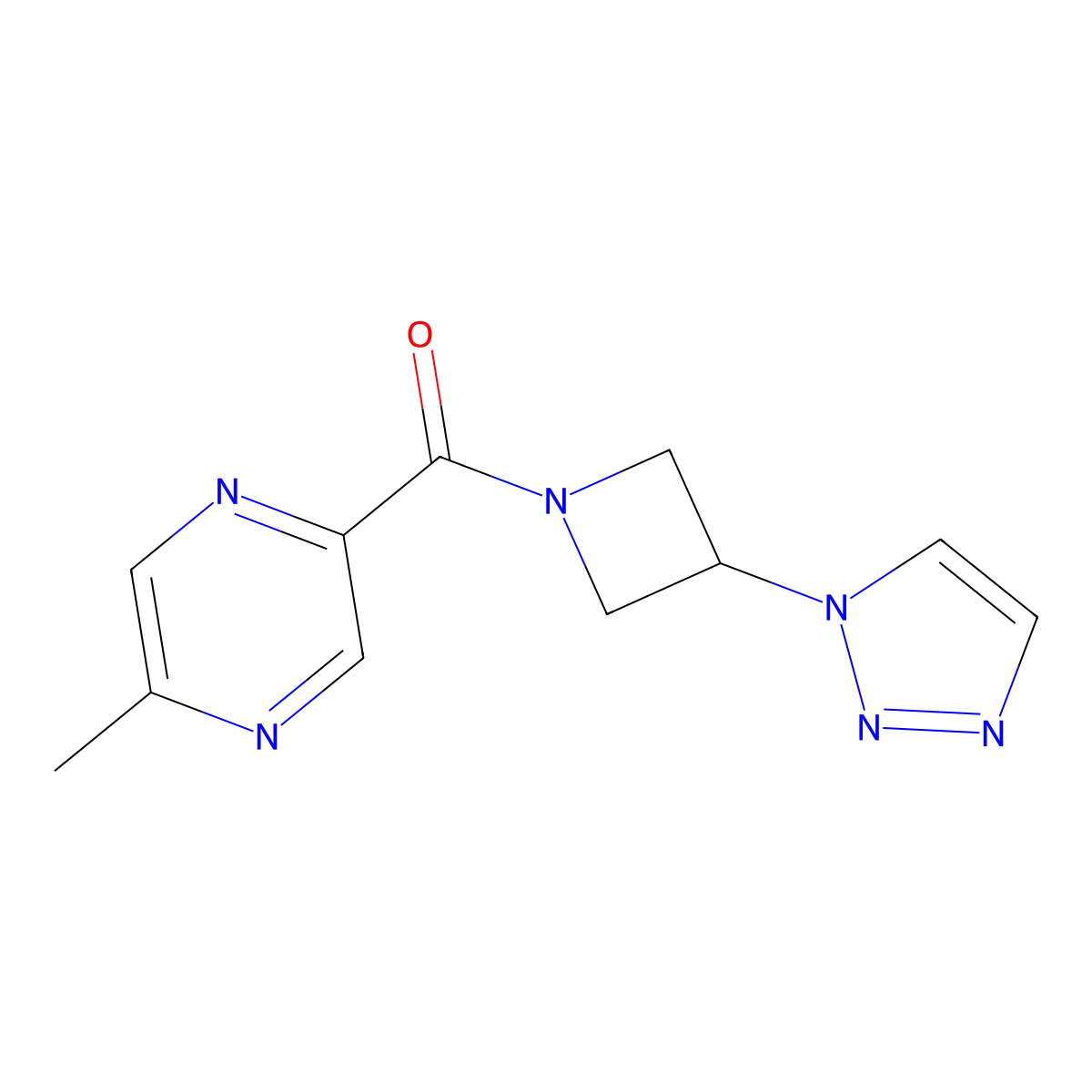 (3-(1H-1,2,3-triazol-1-yl)azetidin-1-yl)(5-methylpyrazin-2-yl)methanone molecular structure, CAS 2034522-94-4