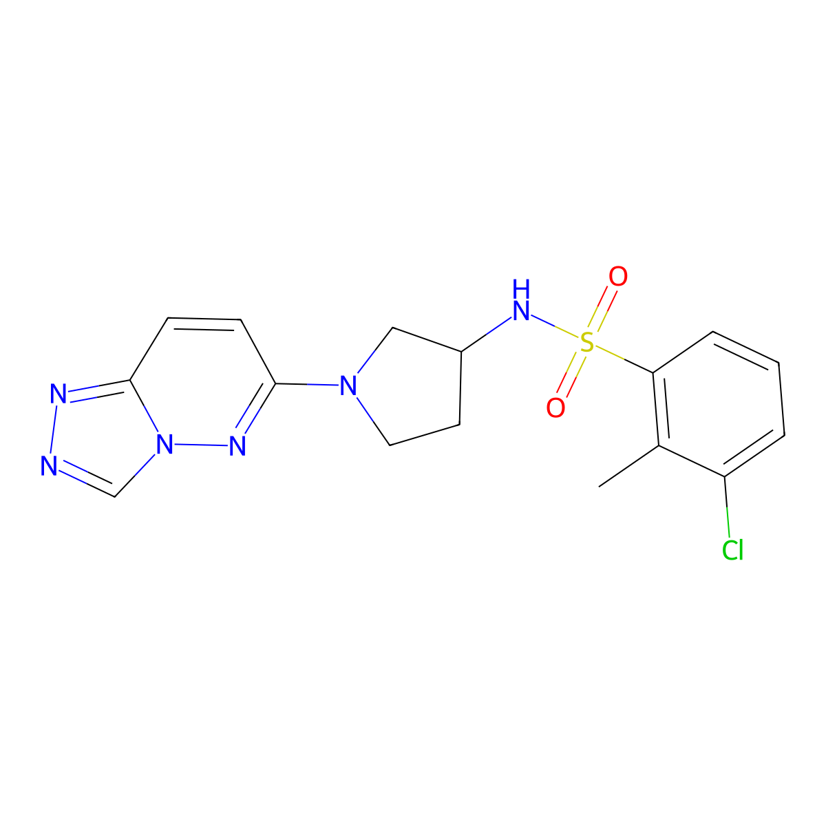 N-(1-([1,2,4]triazolo[4,3-b]pyridazin-6-yl)pyrrolidin-3-yl)-3-chloro-2-methylbenzenesulfonamide molecular structure, CAS 2034522-95-5