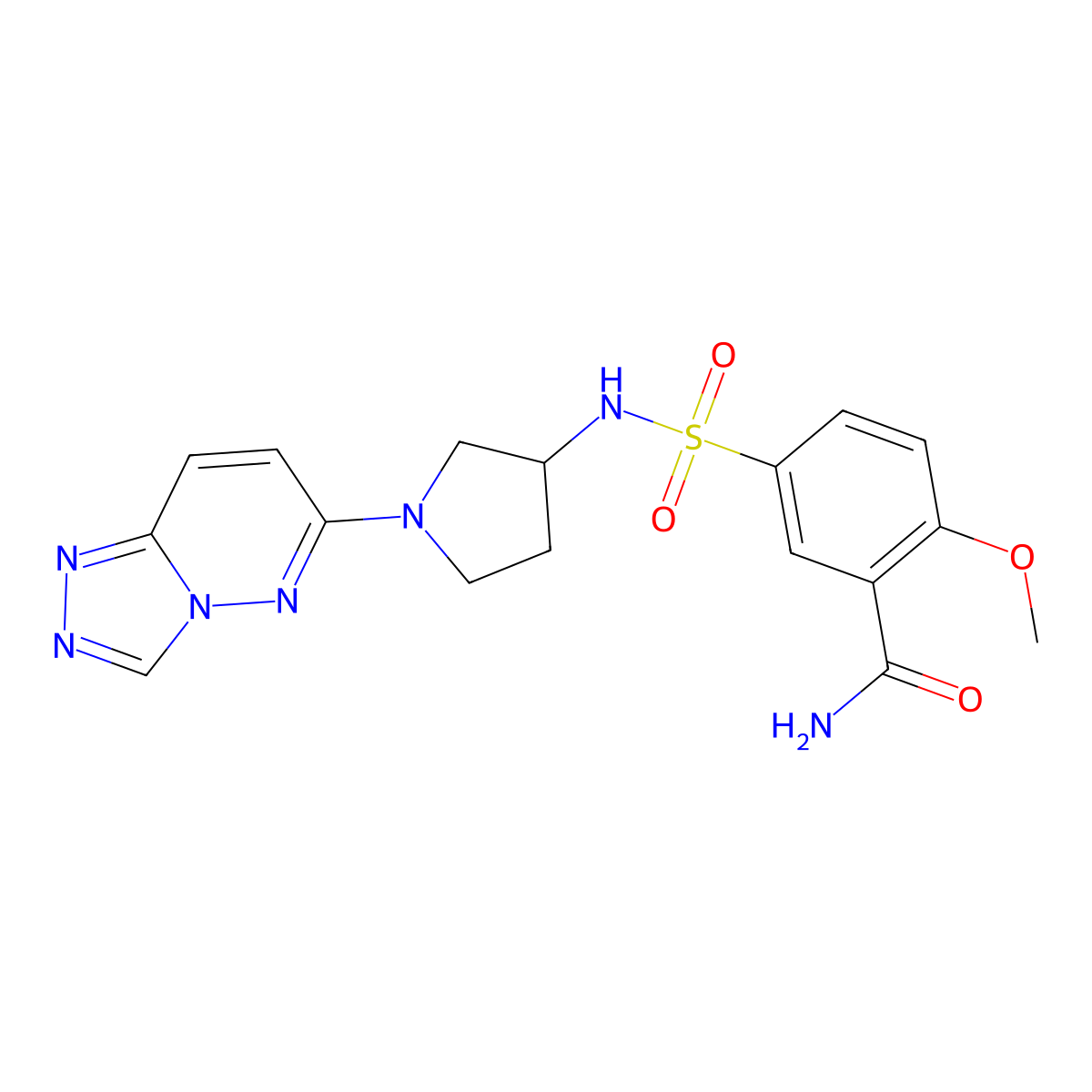 5-(N-(1-([1,2,4]triazolo[4,3-b]pyridazin-6-yl)pyrrolidin-3-yl)sulfamoyl)-2-methoxybenzamide molecular structure, CAS 2034522-99-9