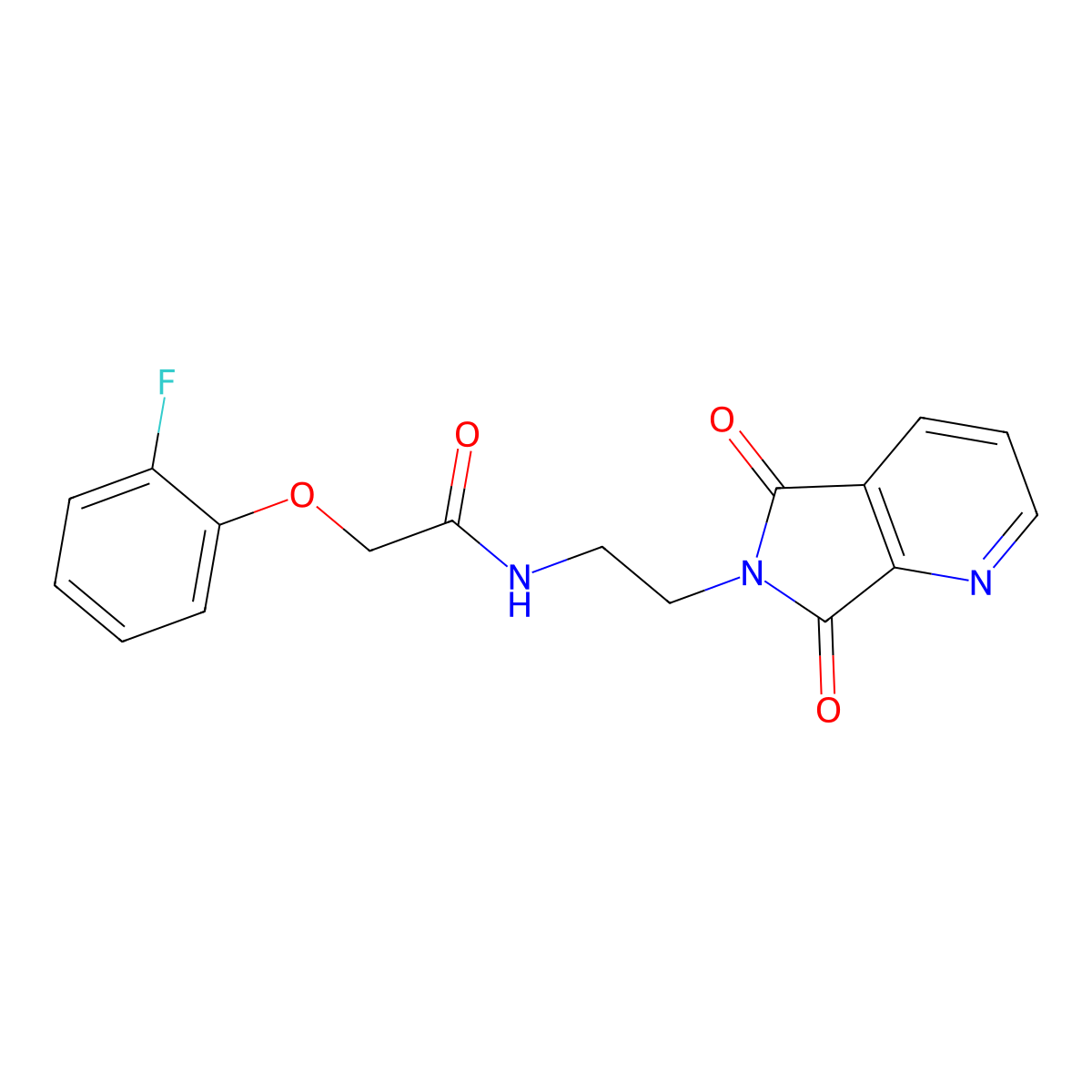 N-(2-(5,7-dioxo-5H-pyrrolo[3,4-b]pyridin-6(7H)-yl)ethyl)-2-(2-fluorophenoxy)acetamide molecular structure, CAS 2034523-05-0