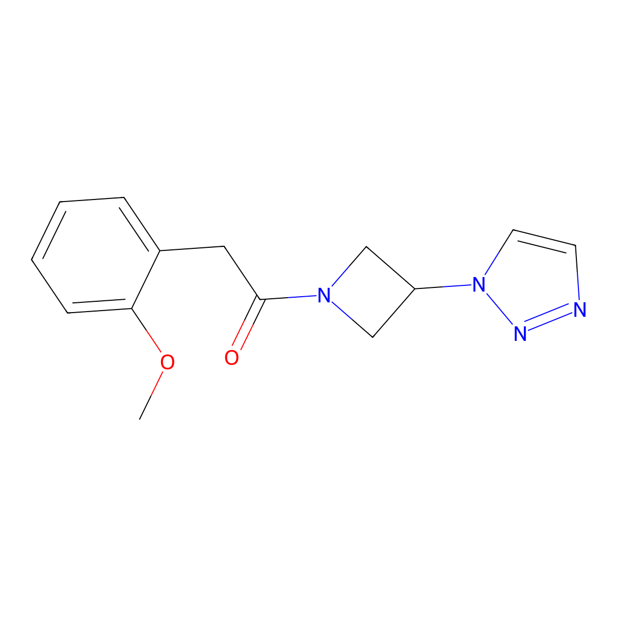 1-(3-(1H-1,2,3-triazol-1-yl)azetidin-1-yl)-2-(2-methoxyphenyl)ethanone molecular structure, CAS 2034523-06-1