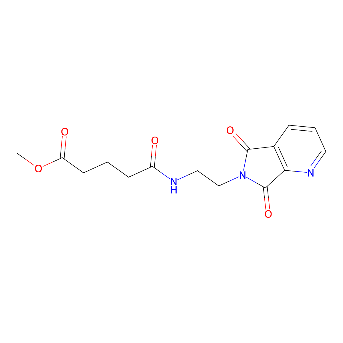 methyl 5-((2-(5,7-dioxo-5H-pyrrolo[3,4-b]pyridin-6(7H)-yl)ethyl)amino)-5-oxopentanoate molecular structure, CAS 2034523-10-7