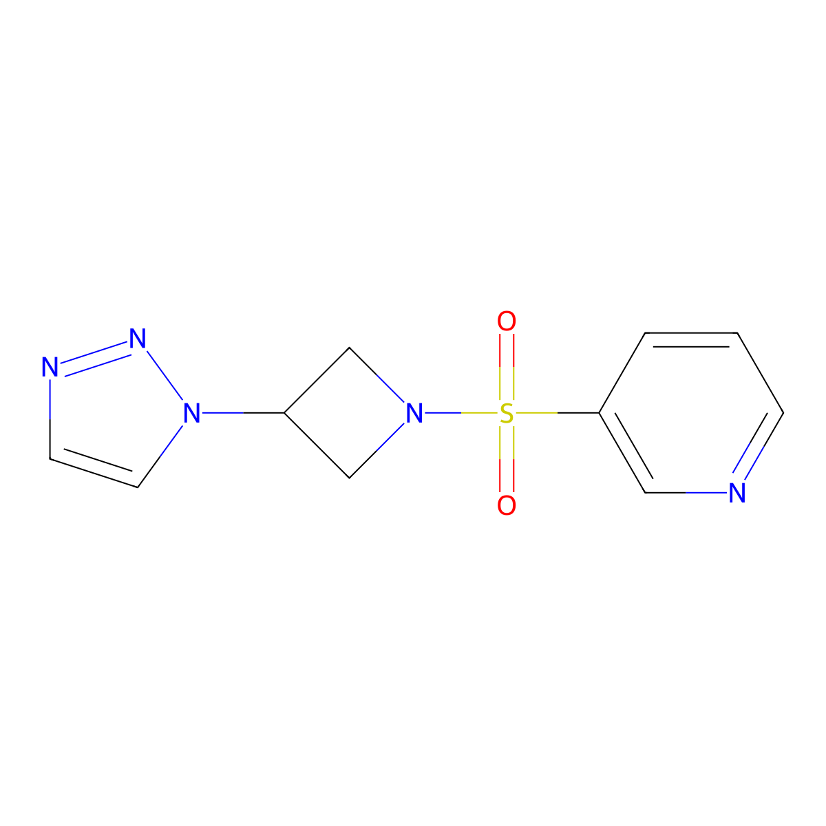 3-{[3-(1H-1,2,3-triazol-1-yl)azetidin-1-yl]sulfonyl}pyridine molecular structure, CAS 2034523-18-5