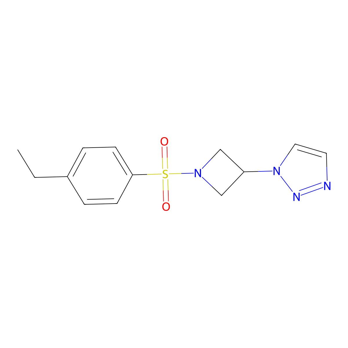 1-(1-((4-ethylphenyl)sulfonyl)azetidin-3-yl)-1H-1,2,3-triazole molecular structure, CAS 2034523-24-3