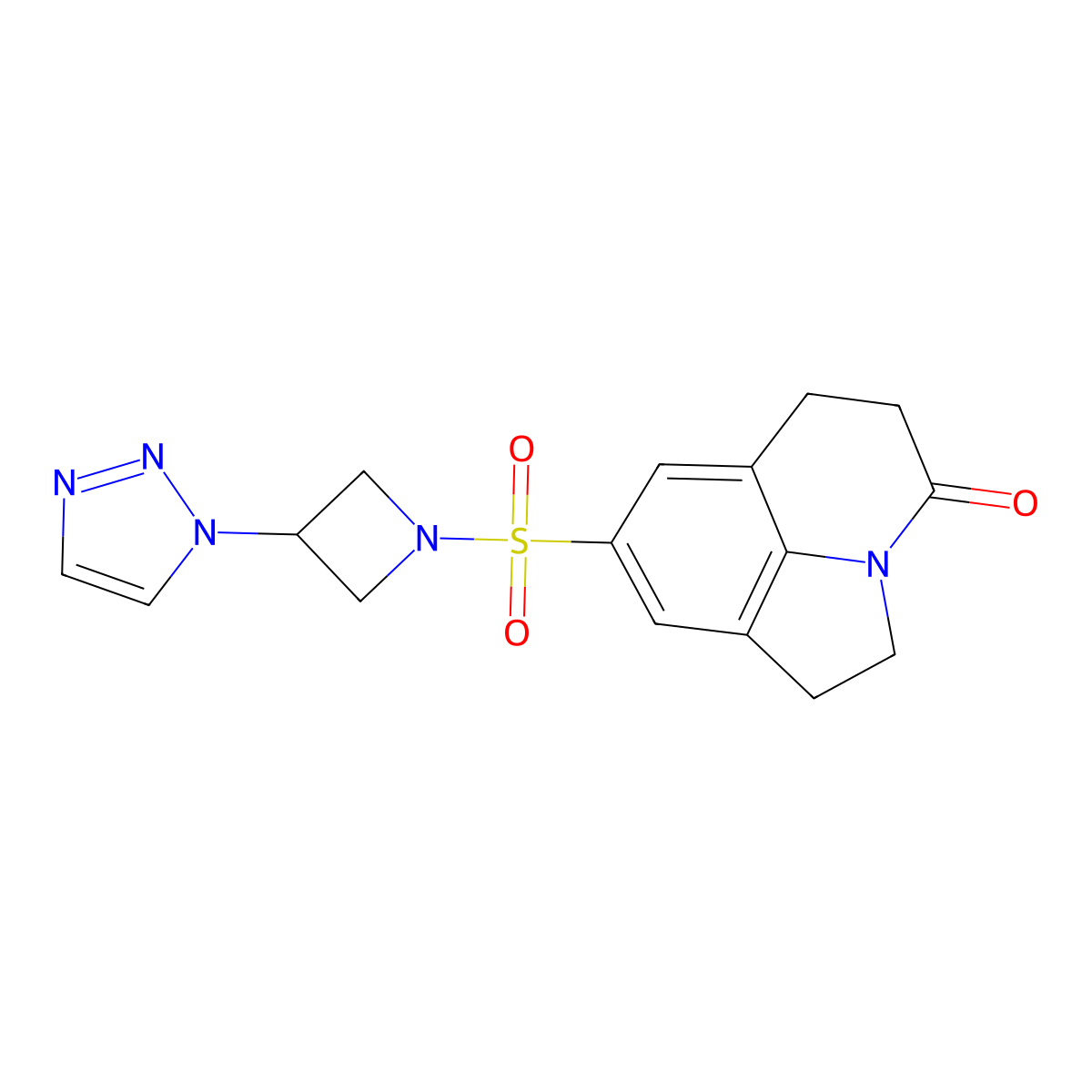 6-{[3-(1H-1,2,3-triazol-1-yl)azetidin-1-yl]sulfonyl}-1-azatricyclo[6.3.1.0^{4,12}]dodeca-4(12),5,7-trien-11-one molecular structure, CAS 2034523-28-7