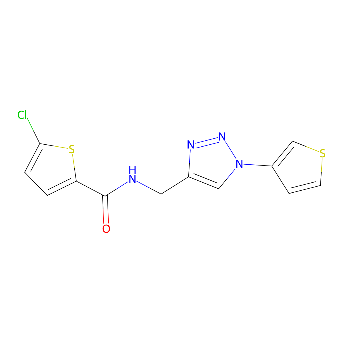5-chloro-N-((1-(thiophen-3-yl)-1H-1,2,3-triazol-4-yl)methyl)thiophene-2-carboxamide molecular structure, CAS 2034523-29-8
