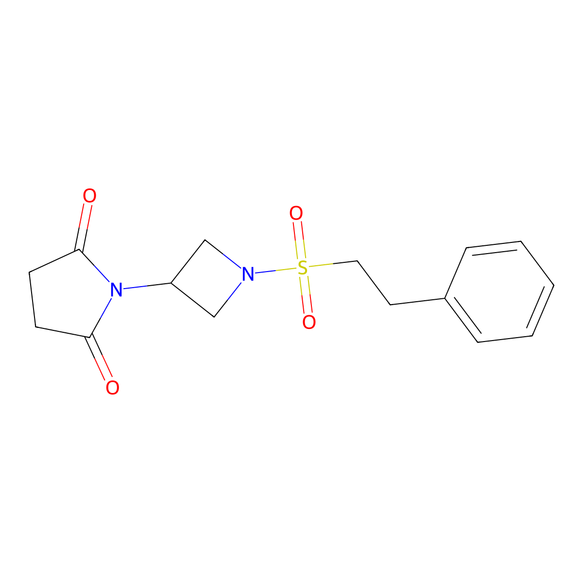 1-(1-(Phenethylsulfonyl)azetidin-3-yl)pyrrolidine-2,5-dione molecular structure, CAS 2034523-41-4