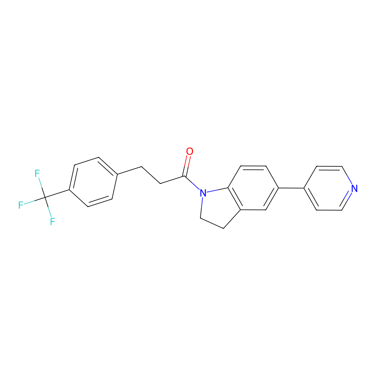 1-(5-(Pyridin-4-yl)indolin-1-yl)-3-(4-(trifluoromethyl)phenyl)propan-1-one molecular structure, CAS 2034523-42-5
