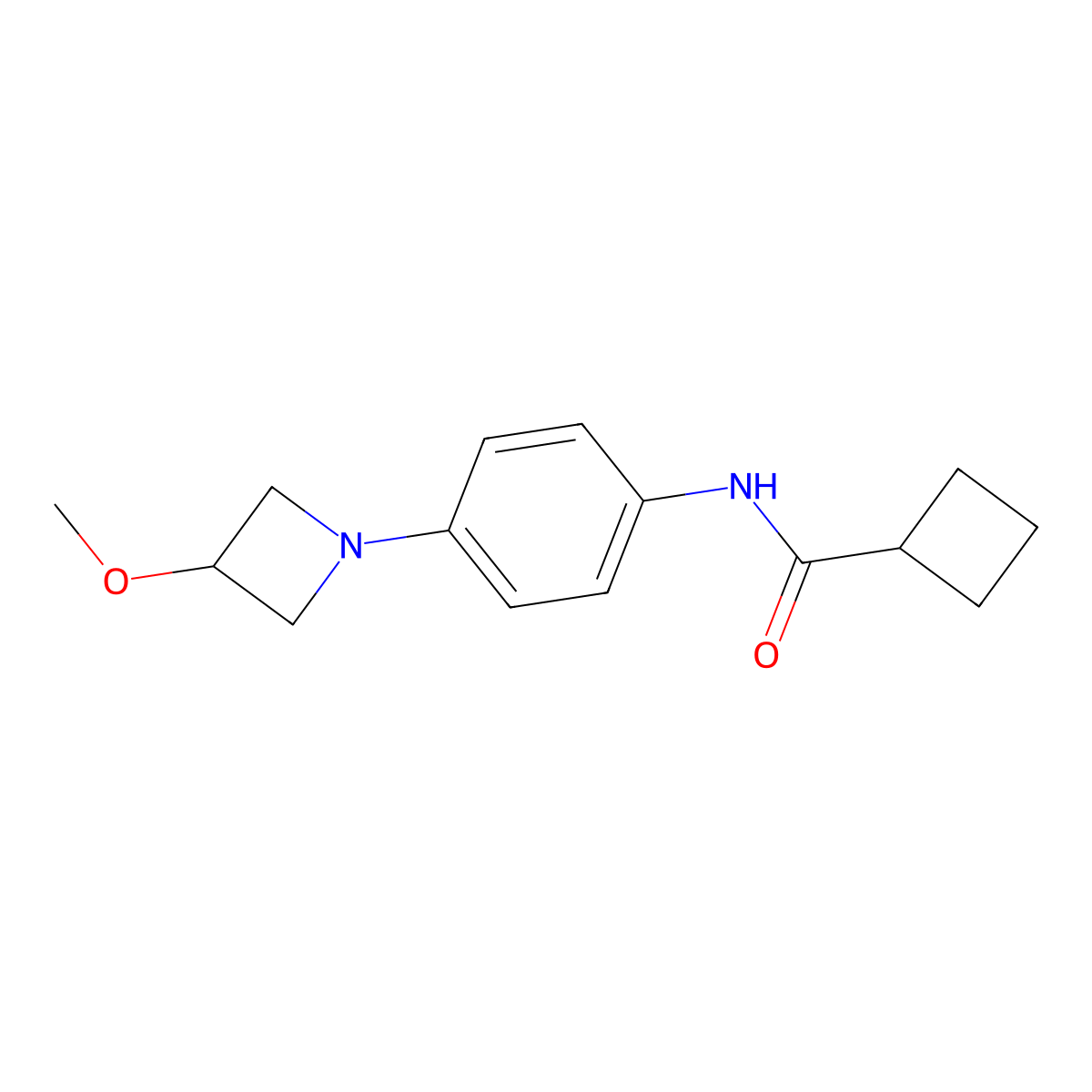N-[4-(3-methoxyazetidin-1-yl)phenyl]cyclobutanecarboxamide molecular structure, CAS 2034523-57-2