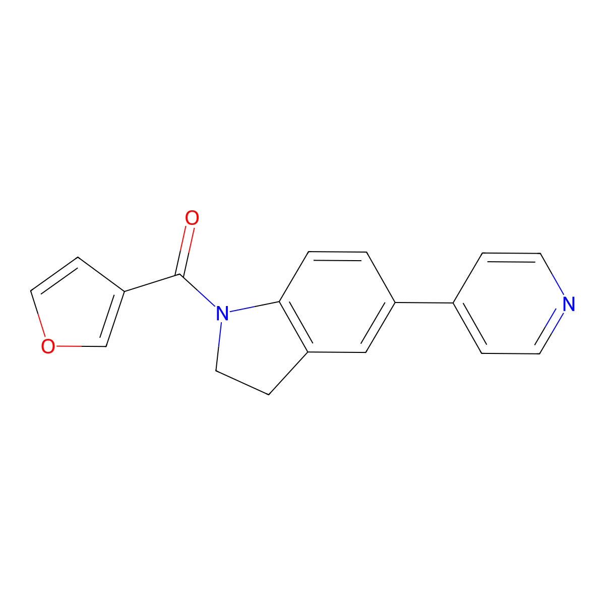 Furan-3-yl(5-(pyridin-4-yl)indolin-1-yl)methanone molecular structure, CAS 2034523-62-9