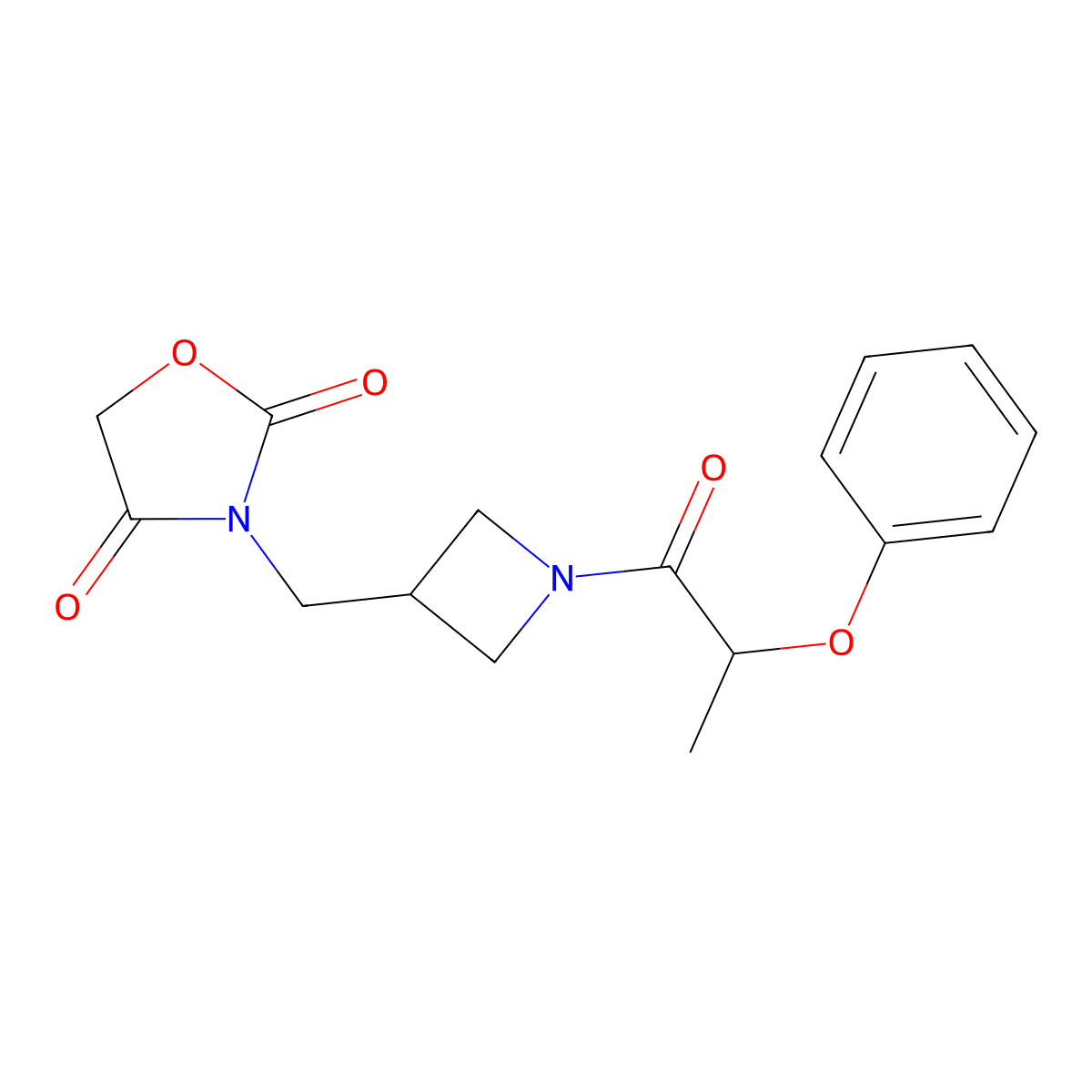 3-((1-(2-Phenoxypropanoyl)azetidin-3-yl)methyl)oxazolidine-2,4-dione molecular structure, CAS 2034523-64-1