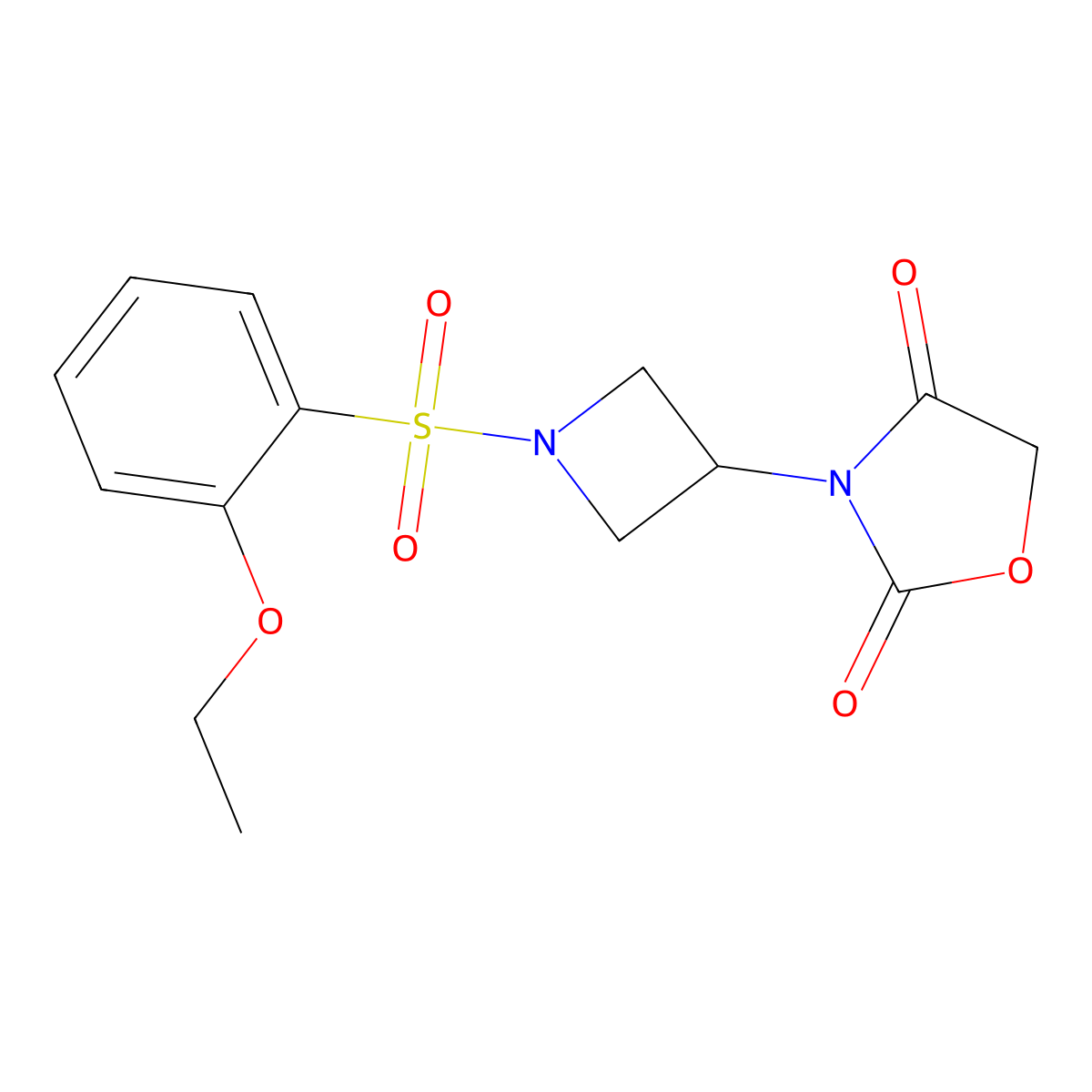 3-(1-((2-Ethoxyphenyl)sulfonyl)azetidin-3-yl)oxazolidine-2,4-dione molecular structure, CAS 2034523-65-2