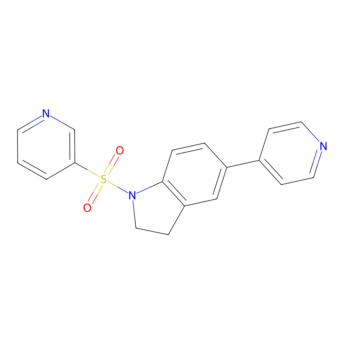 1-(Pyridin-3-ylsulfonyl)-5-(pyridin-4-yl)indoline molecular structure, CAS 2034523-66-3
