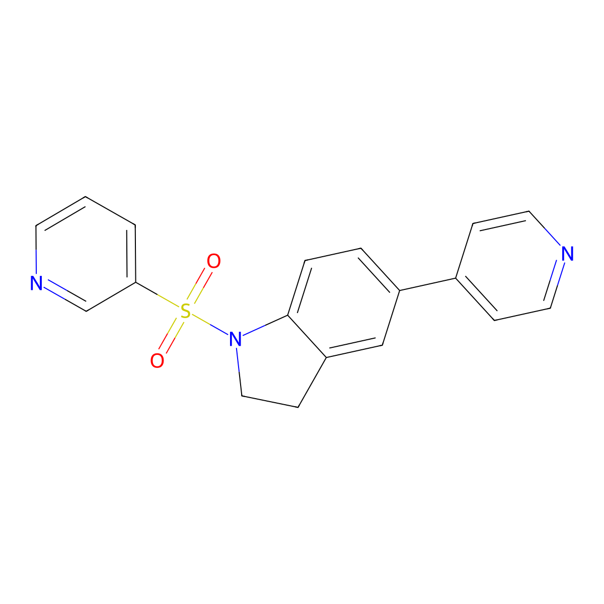 1-(Pyridin-3-ylsulfonyl)-5-(pyridin-4-yl)indoline molecular structure, CAS 2034523-66-3