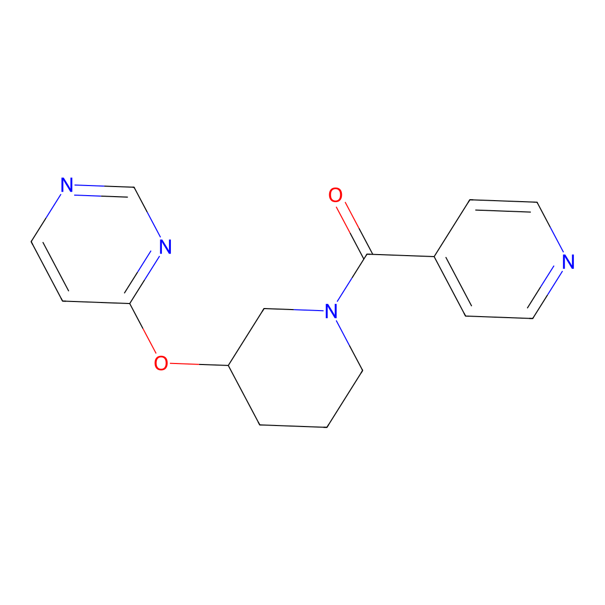 Pyridin-4-yl(3-(pyrimidin-4-yloxy)piperidin-1-yl)methanone molecular structure, CAS 2034523-70-9