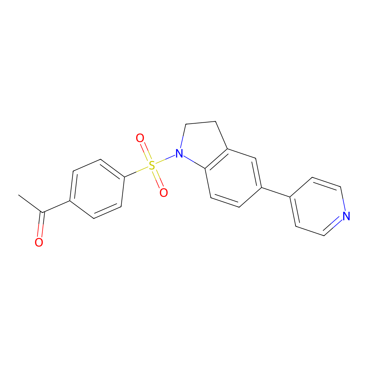 1-(4-((5-(Pyridin-4-yl)indolin-1-yl)sulfonyl)phenyl)ethanone molecular structure, CAS 2034523-76-5
