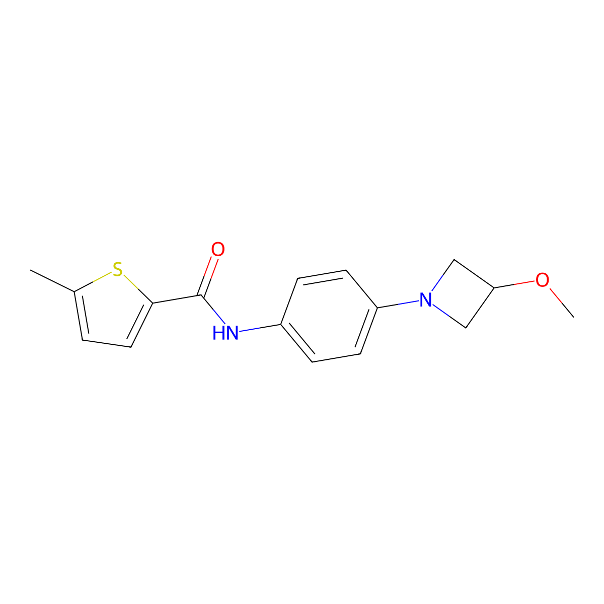 N-[4-(3-methoxyazetidin-1-yl)phenyl]-5-methylthiophene-2-carboxamide molecular structure, CAS 2034524-00-8
